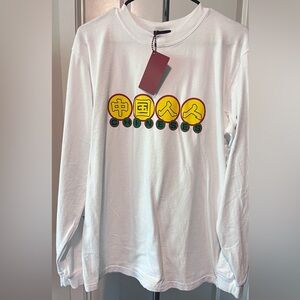 Clot Apparel Long Sleeve ChinesesT-Shirt White Size Medium NWT